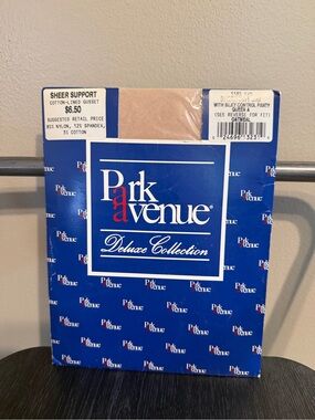 Vintage Park Avenue Sheer Support Pantyhose Queen A Oatmeal NOS